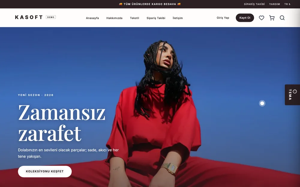Kadın Giyim & Moda e-ticaret teması ekran görüntüsü