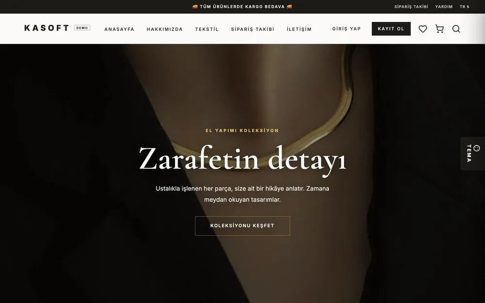 Takı & Aksesuar e-ticaret teması ekran görüntüsü
